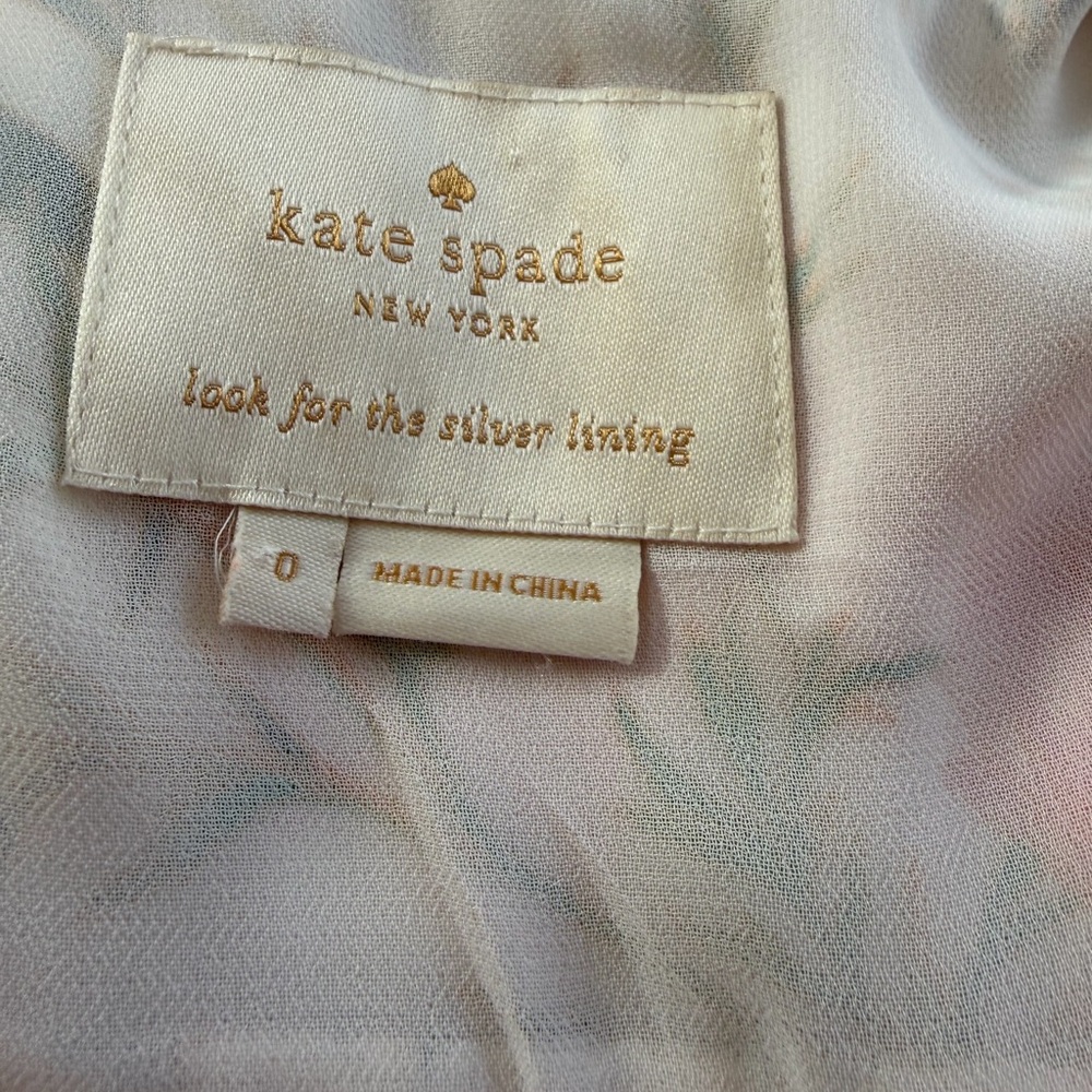 KATE SPADE- Picnic Perfect Blossom Fluid Shirtdress Spring Floral Preppy size 0 - Picture 7 of 7
